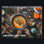 Soup Recipes Calendar<br><div class="desc">This calendar offers a variety of vivid soup preparation photos and 12 lovely soup recipes. You can customize the year and few other details in the calendar title. In this calendar the ingredients for the following 12 soups can be found: Carrot Soup, French Onion Soup, Creamy Chicken Rice Soup, Creamy...</div>