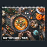 Soup Recipes Calendar<br><div class="desc">This calendar offers a variety of vivid soup preparation photos and 12 lovely soup recipes. You can customize the year and few other details in the calendar title. In this calendar the ingredients for the following 12 soups can be found: Carrot Soup, French Onion Soup, Creamy Chicken Rice Soup, Creamy...</div>
