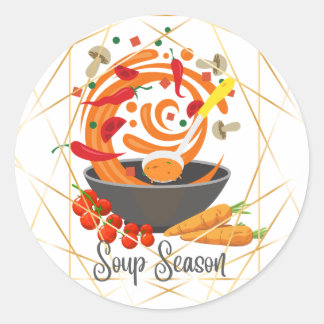 Soup Season Again Classic Round Sticker