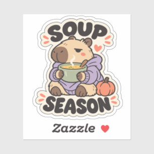 Soup Season Sleepy Capybara Sticker