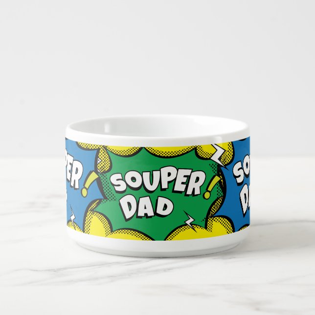 “Souper Dad” Funny Colorful Comic Book Bowl (Center)