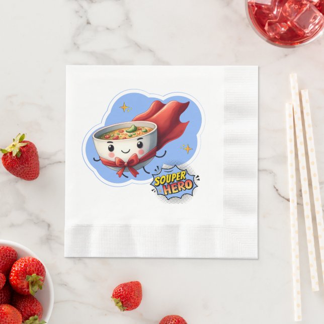Souper Hero, Super Hero Soup Pun | Napkins (Insitu)
