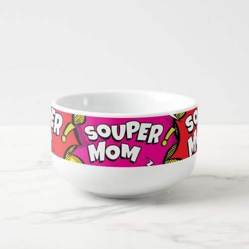  “Souper Mom” Funny Colorful Comic Book Pop Art  Soup Mug