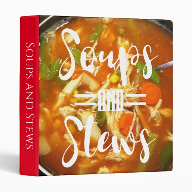 Soups and Stews Recipes 3 Ring Binder (Front/Spine)
