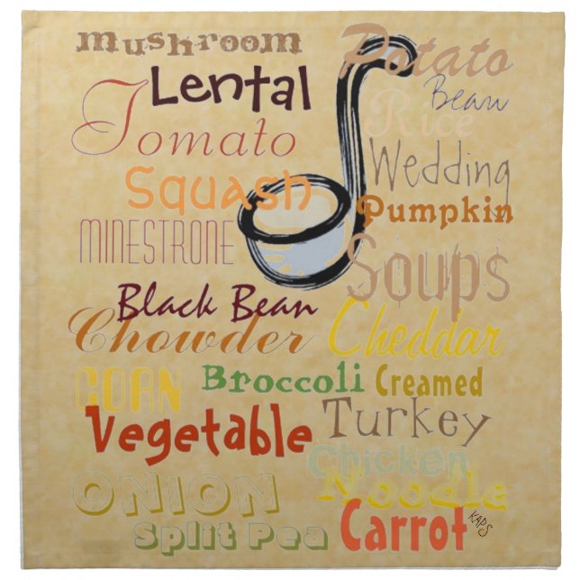 Soups Graffiti Cloth Napkin (Front)