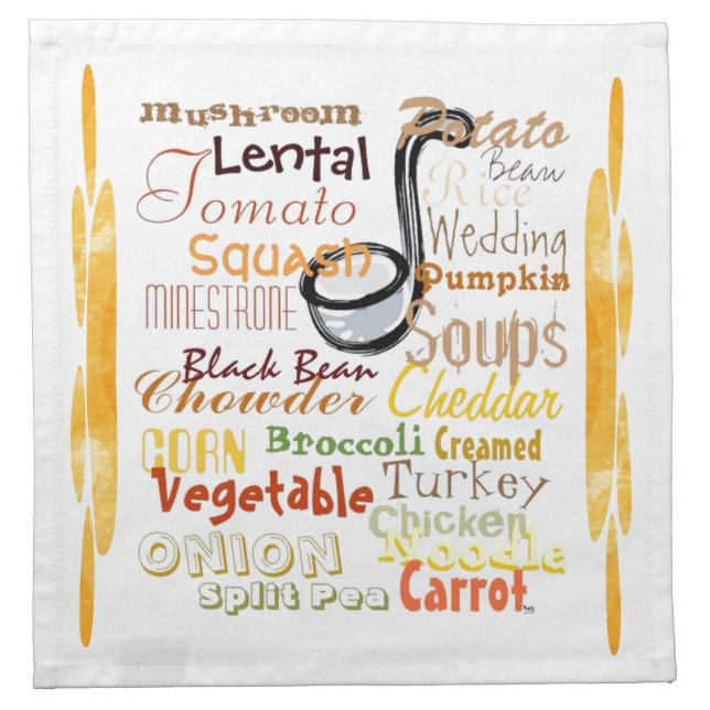 Soups Graffiti (gold) Napkin (Front)