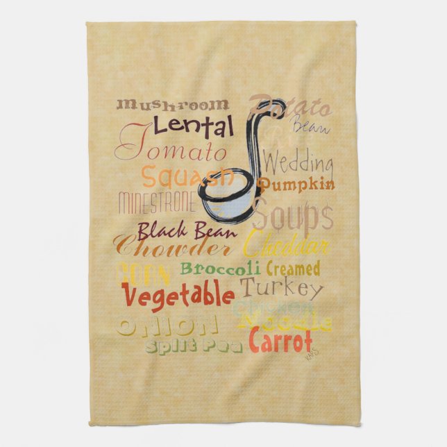 Soups Graffiti Kitchen Towel (Vertical)
