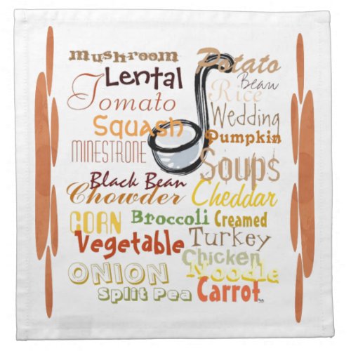 Soups Graffiti pumpkin Cloth Napkin