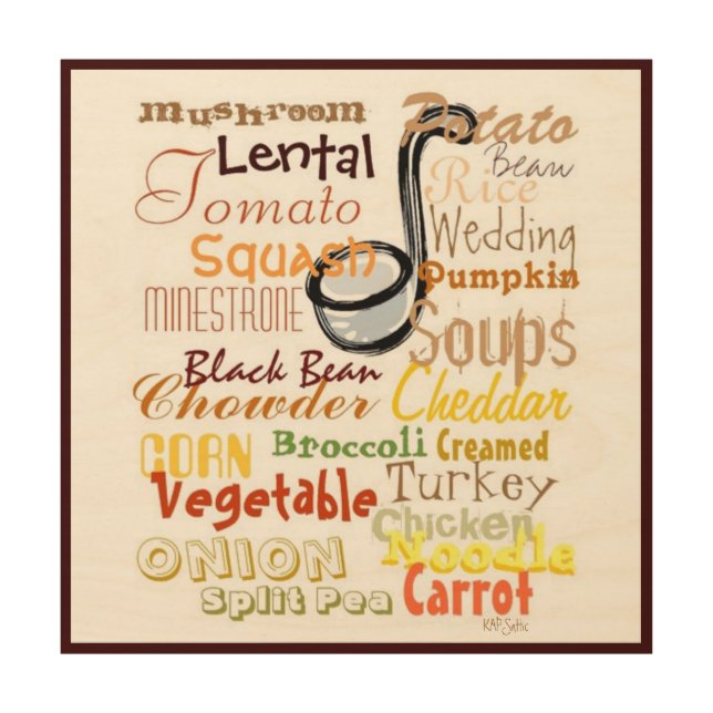 Soups Graffiti Wood Wall Decor (Front)