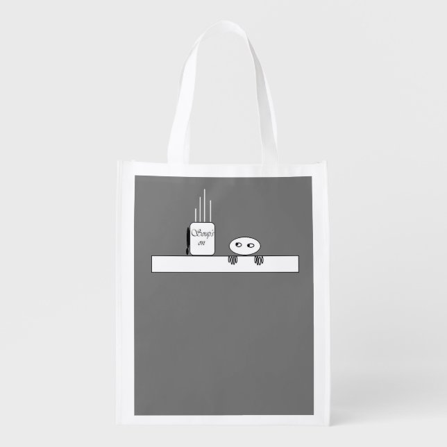"Soup's On" Reusable Grocery Bag (Front)