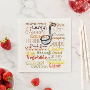 Soups Soup Food Graphic Art Napkins