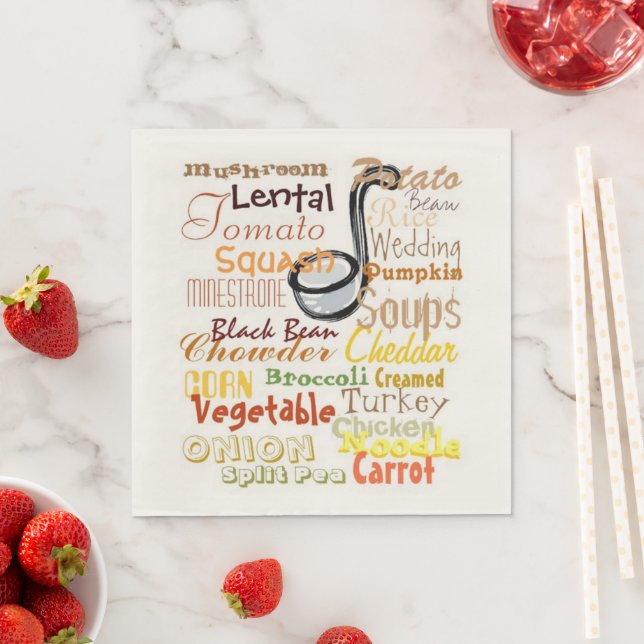 Soups Soup Food Graphic Art Napkins (Insitu)