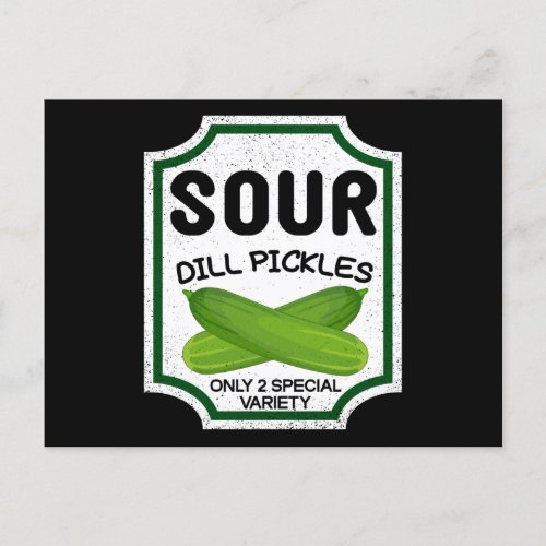 Sour Dill Pickles Gherkin Cucumber Vinegar Postcard