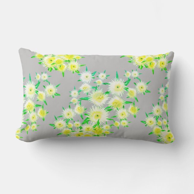 Sour Figs Flowers Leaves Pattern Pillow Cushion (Front)