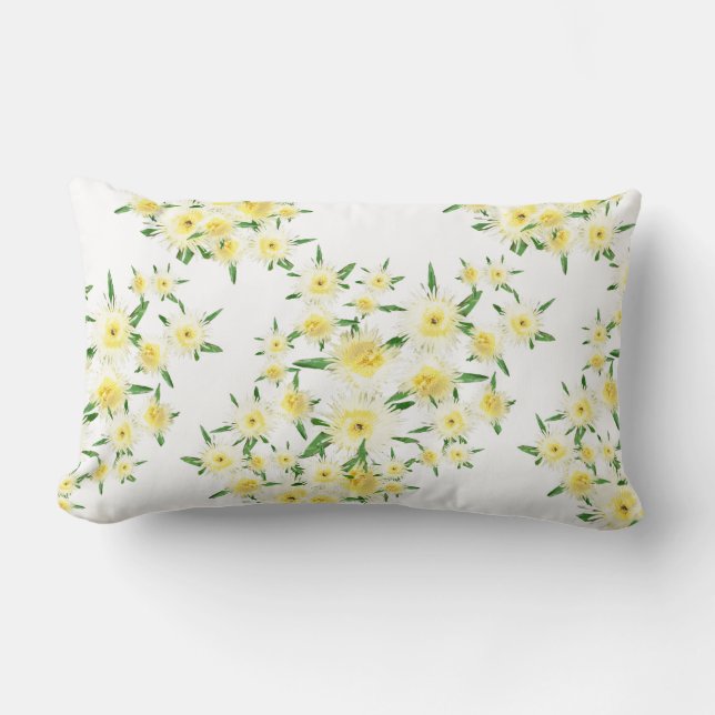 Sour Figs Flowers Leaves Pattern Pillow Cushion (Front)
