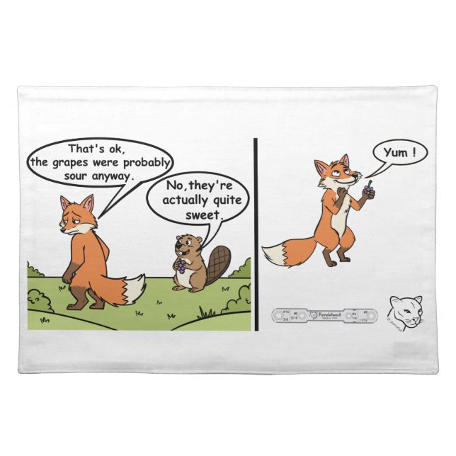 Sour grapes cloth placemat (Front)