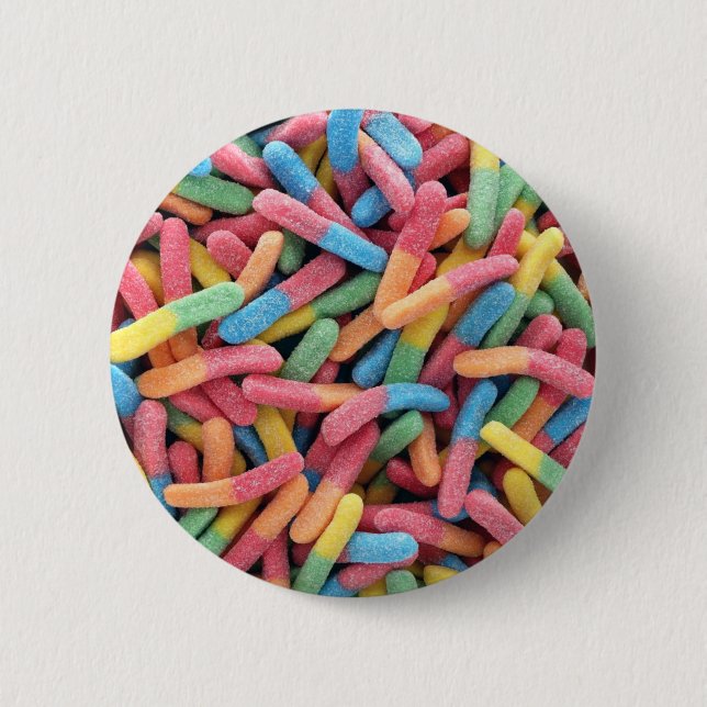 Sour Gummy Worms Button (Front)