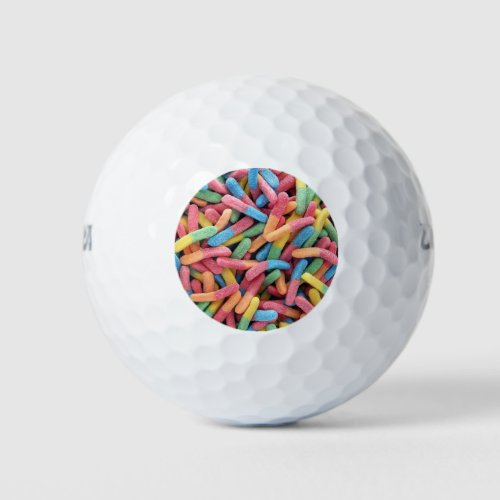 Sour Gummy Worms Golf Balls