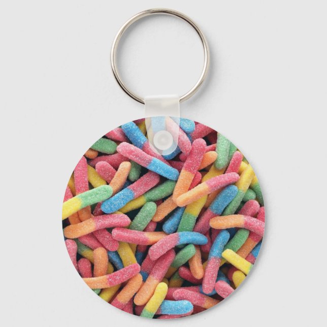 Sour Gummy Worms Keychain (Front)