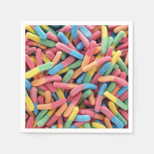 Sour Gummy Worms Napkins
