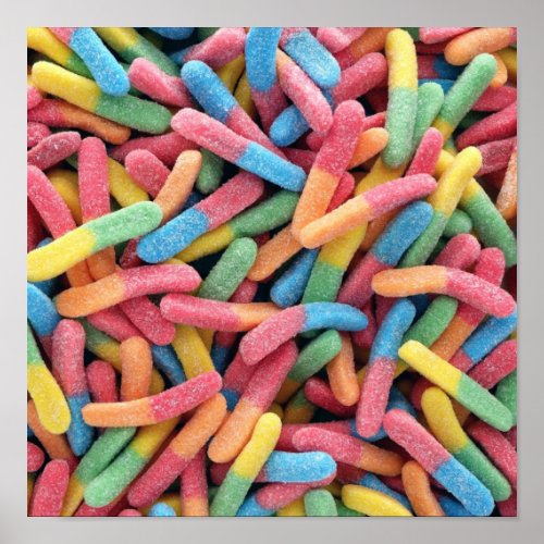 Sour Gummy Worms Poster