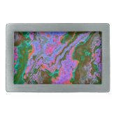 Abstract cool waters Paint Splatters Oval Belt Buckle | Zazzle display picture 1