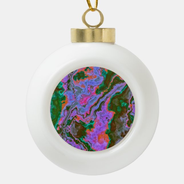 Sour Marble   Ceramic Ball Christmas Ornament (Front)