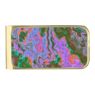 Sour Marble   Gold Finish Money Clip