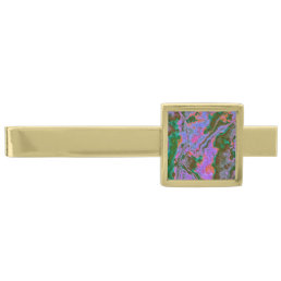 Sour Marble   Gold Finish Tie Bar