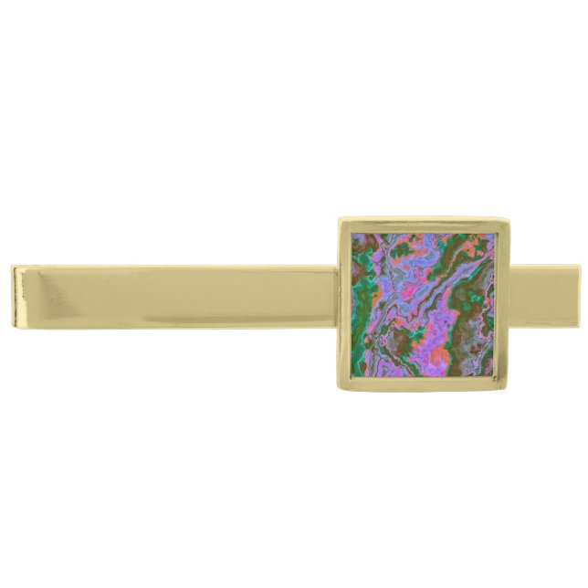Sour Marble   Gold Finish Tie Bar (Front)
