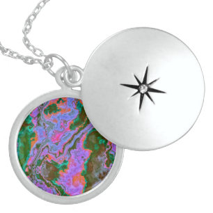 Sour Marble   Locket Necklace