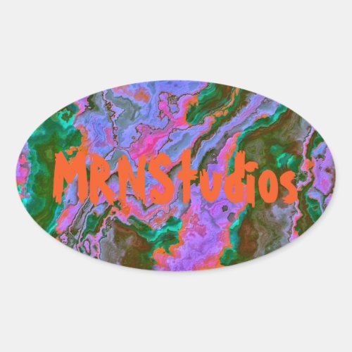 Sour Marble   Oval Sticker