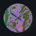 Sour Marble   Round Clock<br><div class="desc">Thank you for checking out my design. Follow my art on Instagram @MRNStudios or ko-fi.com/MRNStudios</div>