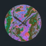 Sour Marble   Round Clock<br><div class="desc">Thank you for checking out my design. Follow my art on Instagram @MRNStudios or ko-fi.com/MRNStudios</div>