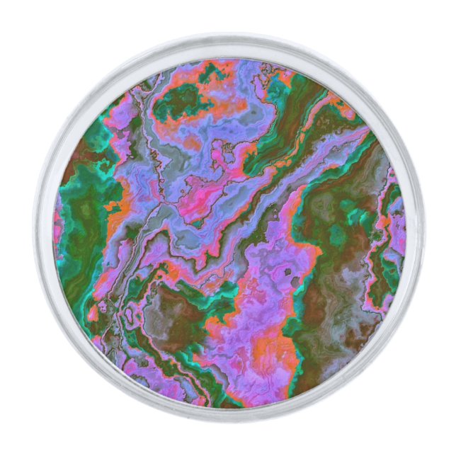 Sour Marble  Silver Finish Lapel Pin (Front)