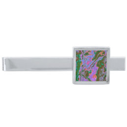 Sour Marble  Silver Finish Tie Bar