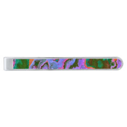 Sour Marble   Silver Finish Tie Bar