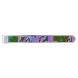 Sour Marble Silver Finish Tie Bar