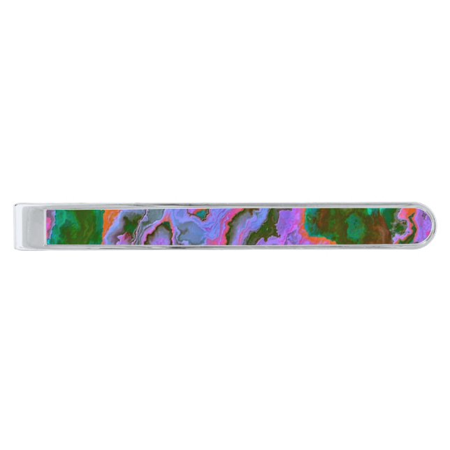 Sour Marble   Silver Finish Tie Bar (Front)