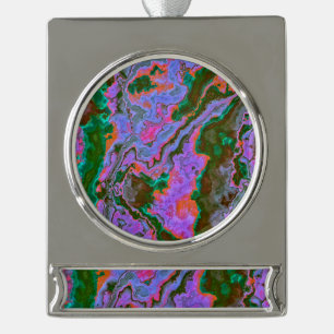 Sour Marble  Silver Plated Banner Ornament