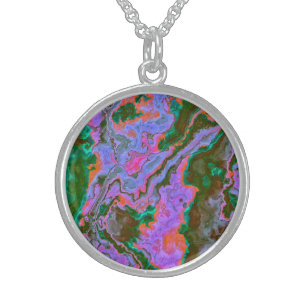 Sour Marble   Sterling Silver Necklace