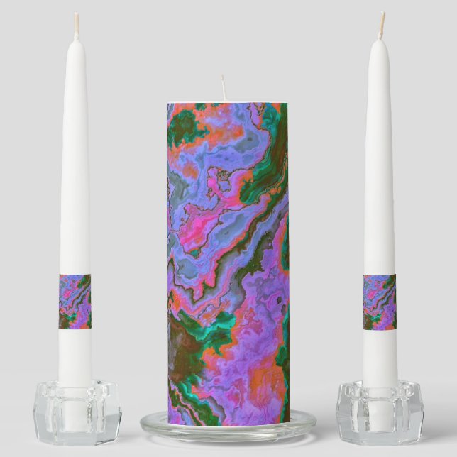 Sour Marble  Unity Candle Set (Front)