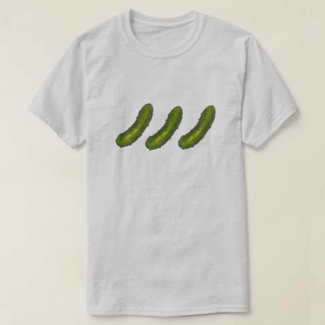 Sour Pickles Crunchy Green Kosher Dill Pickle Food T-Shirt (Design Front)