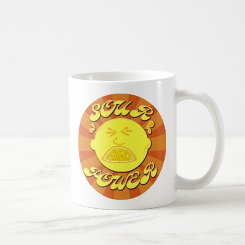 Sour Power Funny Lemon Cartoon Art Saying Coffee Mug