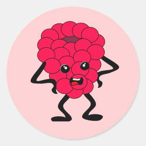 Sour Raspberry Bad Fruit Gang Classic Round Sticker