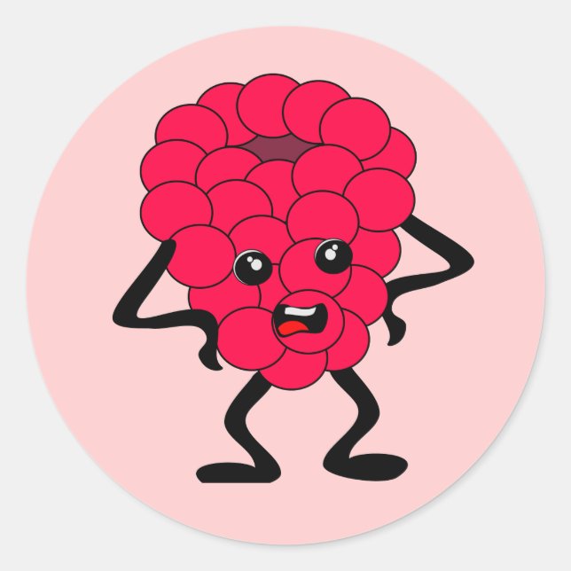 Sour Raspberry: Bad Fruit Gang Classic Round Sticker (Front)
