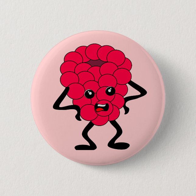 Sour Raspberry: Bad Fruit Gang Pinback Button (Front)
