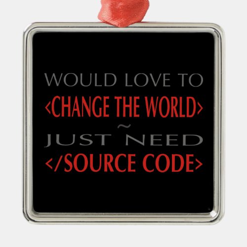 Source Code Metal Ornament