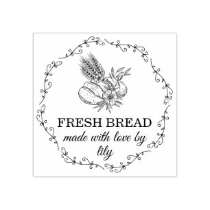 Sourdough Bread Baking Rubber Stamp