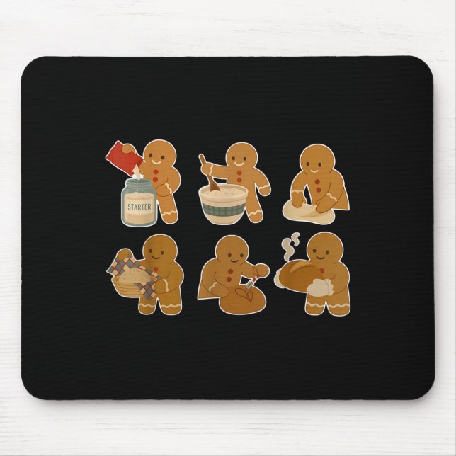 Sourdough Bread Christmas Gingerbread Homemaker Ba Mouse Pad (Front)